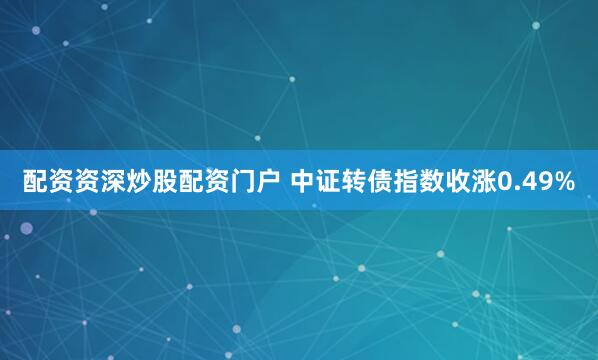 配资资深炒股配资门户 中证转债指数收涨0.49%