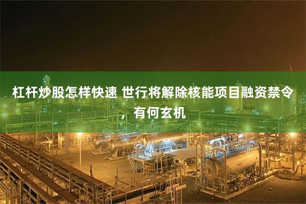 杠杆炒股怎样快速 世行将解除核能项目融资禁令，有何玄机