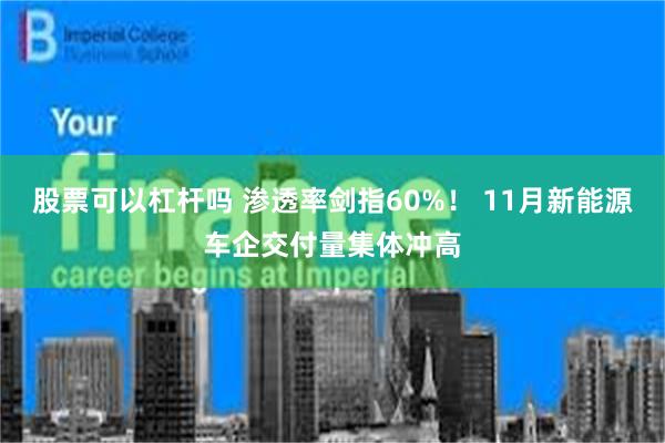 股票可以杠杆吗 渗透率剑指60%！ 11月新能源车企交付量集体冲高